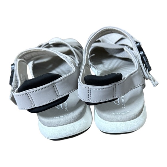 Clarks MIRA TIDE Cloudsteppers Gray Designer Comfort Sandal Size 7 - Picture 4 of 7